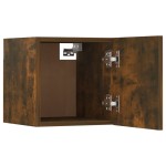 vidaXL Set dulap TV montat pe perete, stejar afumat, lemn prelucrat vidaXL Set dulap TV montat pe perete, stejar afumat, lemn prelucrat
