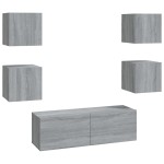 vidaXL Set dulap TV montat pe perete, gri sonoma, lemn prelucrat vidaXL Set dulap TV montat pe perete, gri sonoma, lemn prelucrat