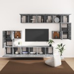 vidaXL Set dulapuri TV, 10 piese, gri sonoma, lemn compozit