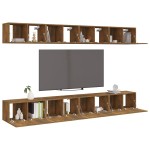 vidaXL Comode TV, 8 buc., stejar fumuriu, 60x30x30 cm, lemn prelucrat