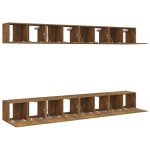 vidaXL Comode TV, 8 buc., stejar fumuriu, 60x30x30 cm, lemn prelucrat