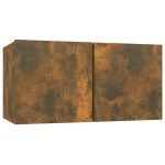 vidaXL Comode TV, 8 buc., stejar fumuriu, 60x30x30 cm, lemn prelucrat