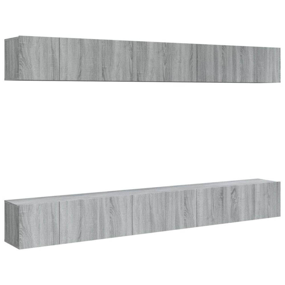 vidaXL Comode TV, 8 buc., gri sonoma, 60x30x30 cm, lemn prelucrat