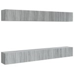 vidaXL Comode TV, 8 buc., gri sonoma, 60x30x30 cm, lemn prelucrat