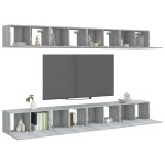 vidaXL Comode TV, 8 buc., gri sonoma, 60x30x30 cm, lemn prelucrat