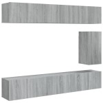 vidaXL Set comode TV, 7 piese, gri sonoma, lemn compozit vidaXL Set comode TV, 7 piese, gri sonoma, lemn compozit
