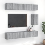 vidaXL Set comode TV, 7 piese, gri sonoma, lemn compozit vidaXL Set comode TV, 7 piese, gri sonoma, lemn compozit