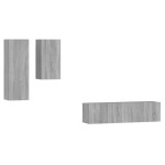 vidaXL Set dulapuri TV, 4 piese, gri sonoma, lemn prelucrat vidaXL Set dulapuri TV, 4 piese, gri sonoma, lemn prelucrat