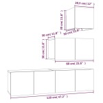 vidaXL Set dulapuri TV, 4 piese, stejar fumuriu, lemn prelucrat