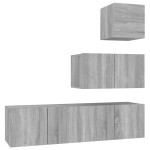 vidaXL Set dulapuri TV, 4 piese, gri sonoma, lemn prelucrat vidaXL Set dulapuri TV, 4 piese, gri sonoma, lemn prelucrat