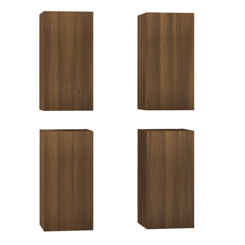 vidaXL Dulapuri TV, 4 buc., stejar maro, 30,5x30x60 cm, lemn prelucrat