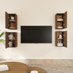 vidaXL Dulapuri TV, 4 buc., stejar maro, 30,5x30x60 cm, lemn prelucrat