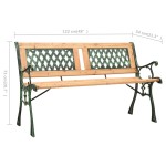 vidaXL Bancă de grădină, 122 cm, fontă și lemn masiv de brad