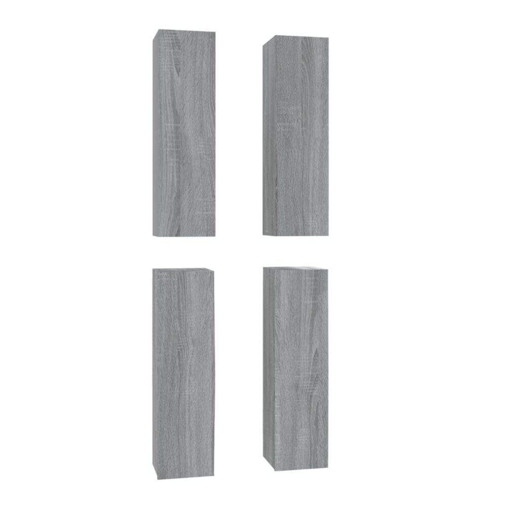 vidaXL Comode TV, 4 buc., gri sonoma, 30,5x30x110 cm, lemn prelucrat