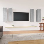 vidaXL Comode TV, 4 buc., gri sonoma, 30,5x30x110 cm, lemn prelucrat