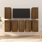 vidaXL Dulapuri TV, 7 buc., stejar maro, 30,5x30x60 cm, lemn prelucrat