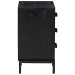 vidaXL Noptiere, 2 buc., negru, 40x30x55 cm, lemn masiv de pin