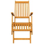 vidaXL Șezlong de exterior cu taburet și masă, lemn masiv de acacia vidaXL Șezlong de exterior cu taburet și masă, lemn masiv de acacia