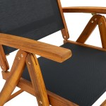 vidaXL Scaune de grădină pliabile 8 buc. lemn masiv acacia & textilenă