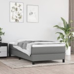 vidaXL Cadru de pat fără saltea, gri închis, 90x200 cm, textil vidaXL Cadru de pat fără saltea, gri închis, 90x200 cm, textil