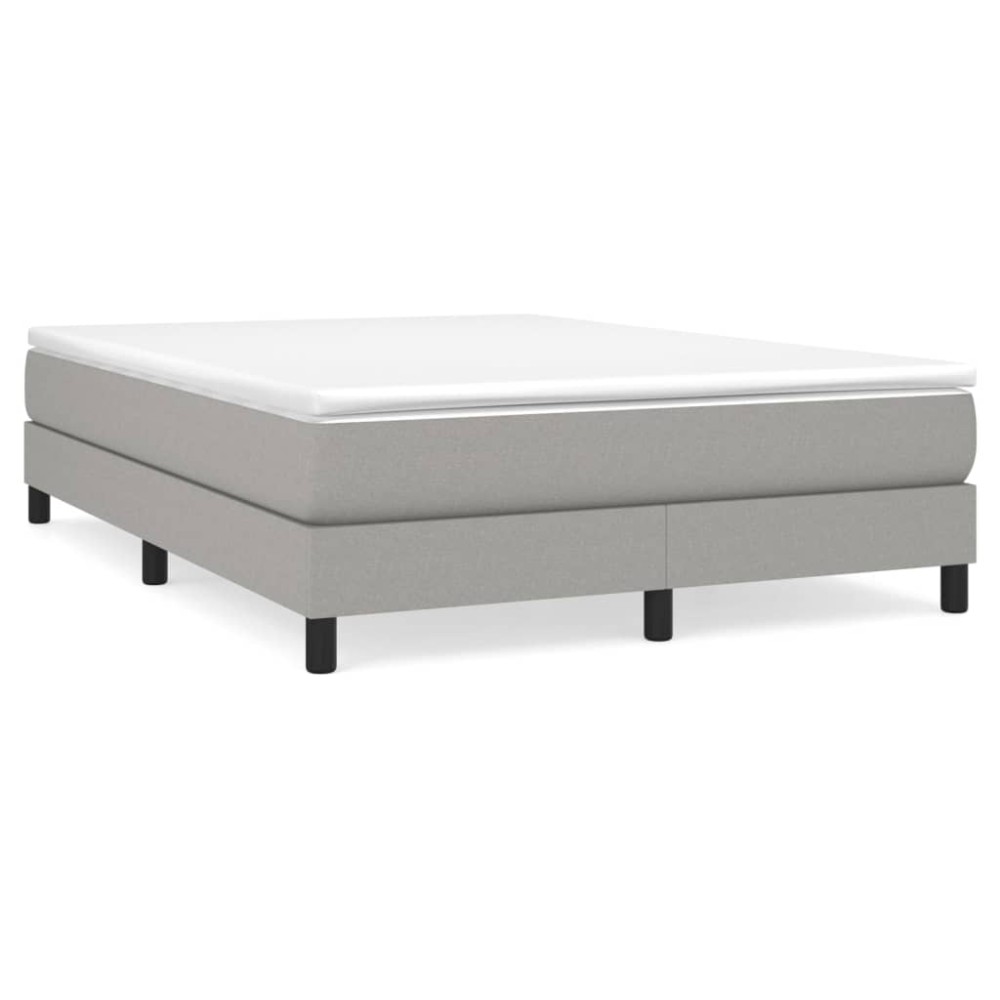 vidaXL Cadru de pat fără saltea, gri deschis, 140x190 cm, textil