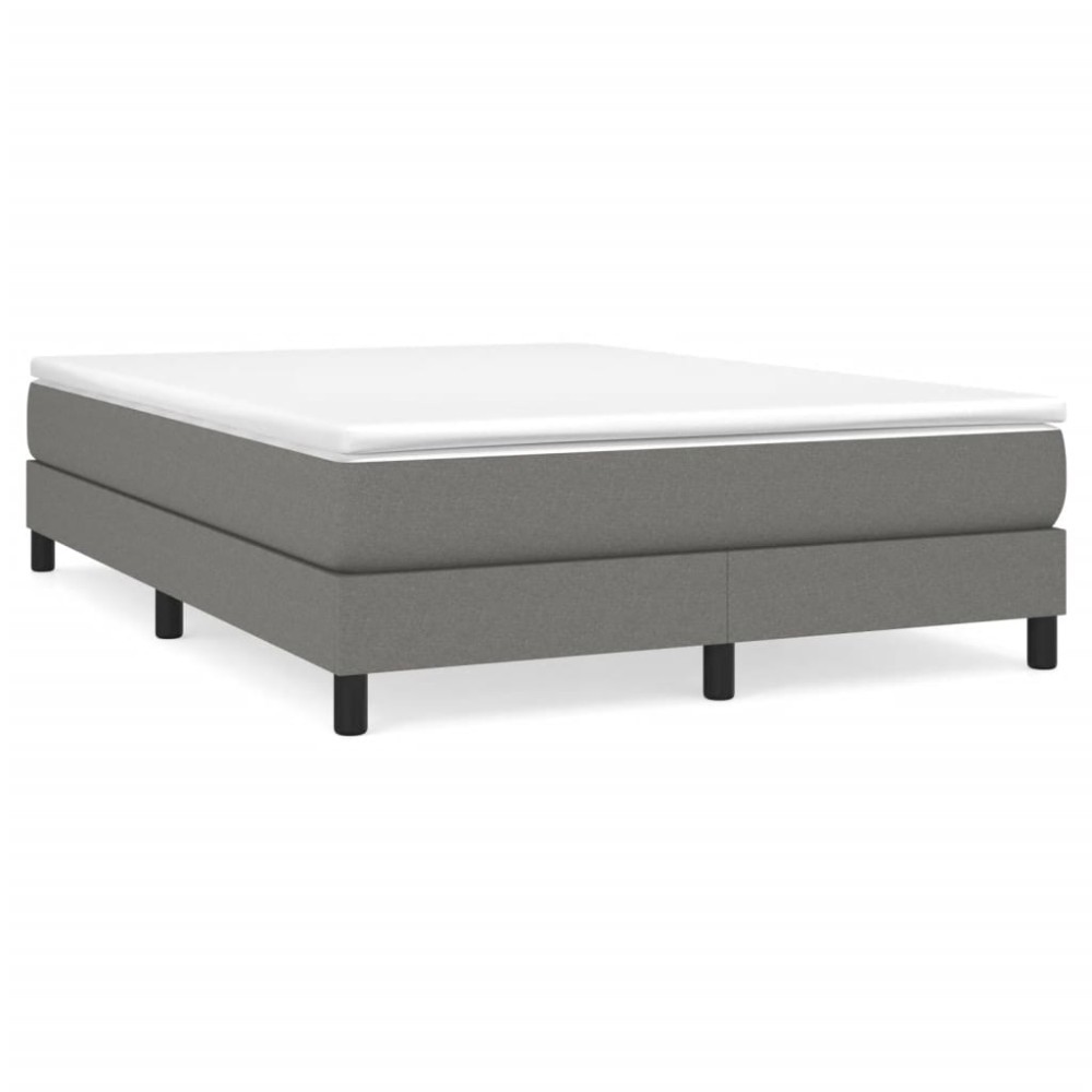 vidaXL Cadru de pat fără saltea, gri închis, 140x190 cm, textil
