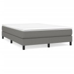 vidaXL Cadru de pat fără saltea, gri închis, 140x190 cm, textil