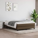 vidaXL Cadru de pat fără saltea, maro închis, 140x200 cm, textil vidaXL Cadru de pat fără saltea, maro închis, 140x200 cm, textil