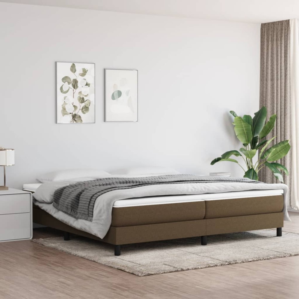 vidaXL Cadru de pat fără saltea, maro închis, 200x200 cm, textil