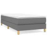 vidaXL Cadru de pat fără saltea, gri închis, 100x200 cm, textil