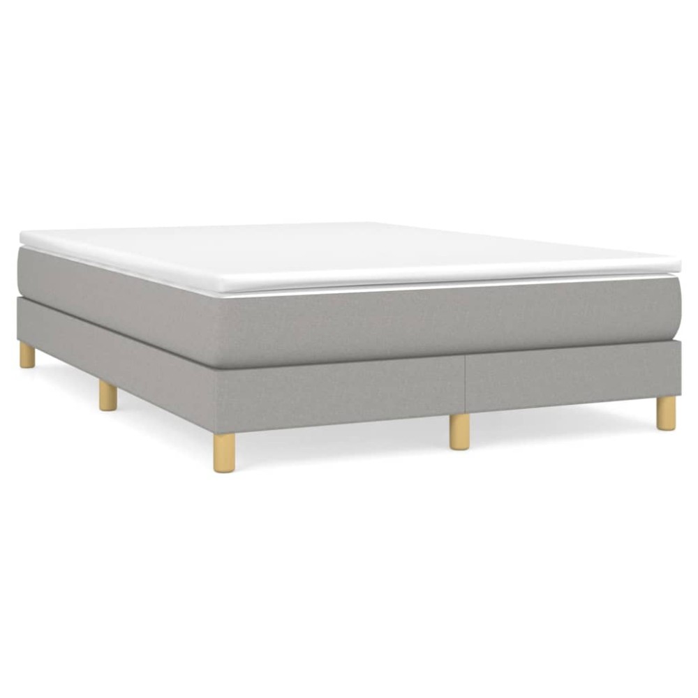 vidaXL Cadru de pat fără saltea, gri deschis, 140x190 cm, textil