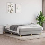 vidaXL Cadru de pat fără saltea, gri deschis, 140x190 cm, textil