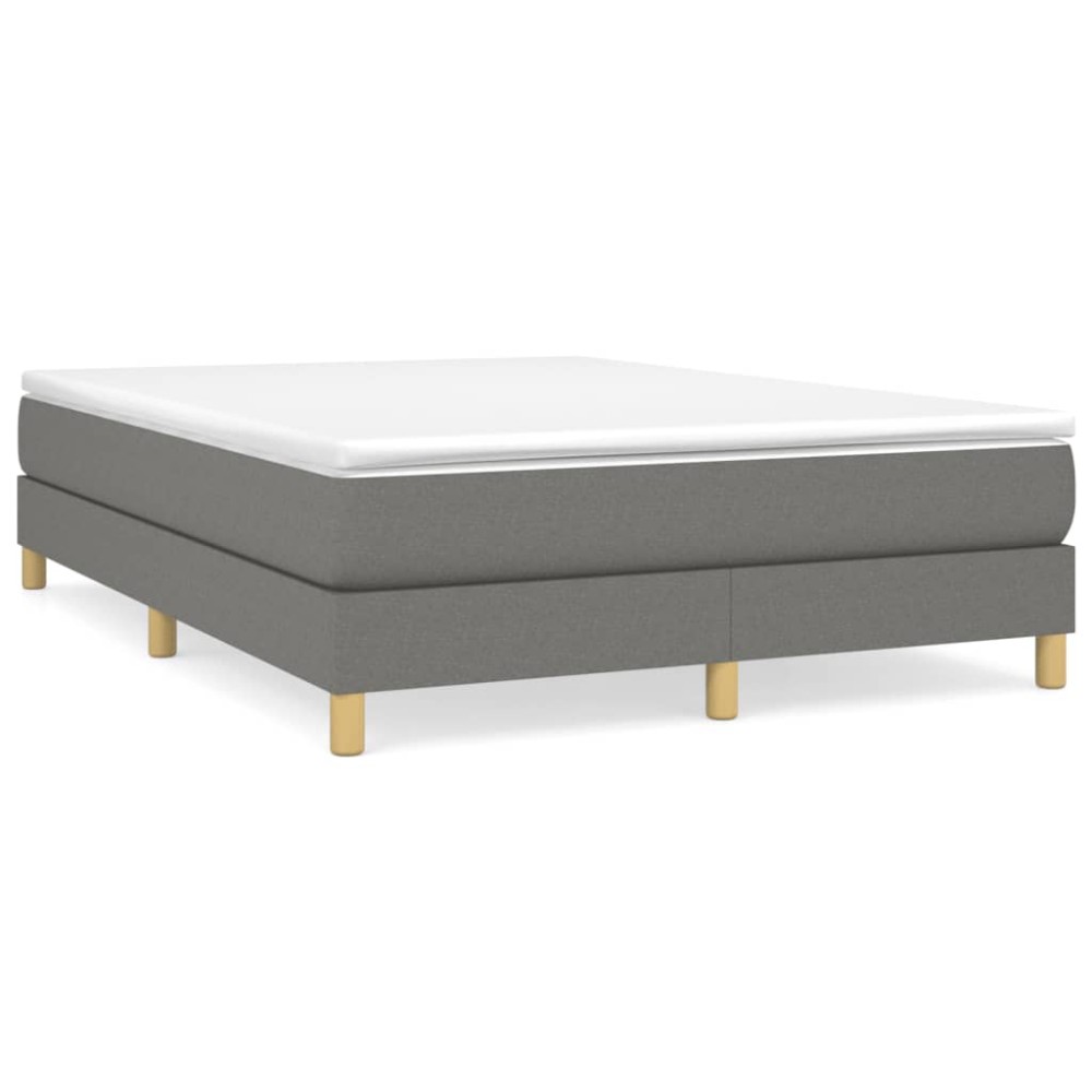 vidaXL Cadru de pat fără saltea, gri închis, 140x190 cm, textil