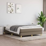vidaXL Cadru de pat fără saltea, gri taupe, 140x190 cm, textil vidaXL Cadru de pat fără saltea, gri taupe, 140x190 cm, textil