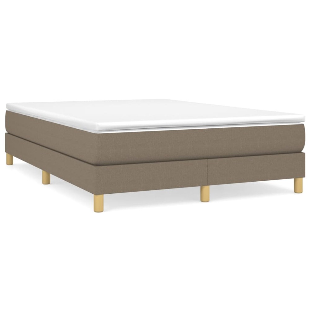 vidaXL Cadru de pat fără saltea, gri taupe, 140x200 cm, textil
