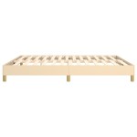 vidaXL Cadru de pat cu arcuri, crem, 160x200 cm, textil