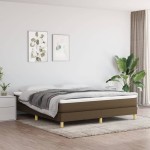 vidaXL Cadru de pat fără saltea, maro închis, 180x200 cm, textil vidaXL Cadru de pat fără saltea, maro închis, 180x200 cm, textil
