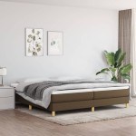 vidaXL Cadru de pat fără saltea, maro închis, 200x200 cm, textil vidaXL Cadru de pat fără saltea, maro închis, 200x200 cm, textil