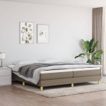 vidaXL Cadru de pat fără saltea, gri taupe, 200x200 cm, textil vidaXL Cadru de pat fără saltea, gri taupe, 200x200 cm, textil