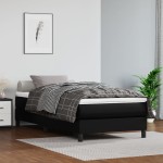 vidaXL Cadru de pat cu arcuri, negru, 90x190 cm, piele ecologică