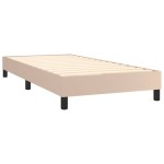 vidaXL Cadru de pat cu arcuri, cappuccino, 90x200 cm, piele ecologică