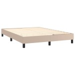 vidaXL Cadru de pat cu arcuri, cappuccino, 140x190 cm, piele ecologică