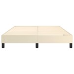vidaXL Cadru de pat cu arcuri, crem, 140x200 cm, piele ecologică