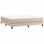 vidaXL Cadru de pat cu arcuri, cappuccino, 160x200 cm, piele ecologică