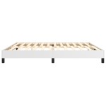 vidaXL Cadru de pat cu arcuri, alb, 200x200 cm, piele ecologică