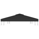 vidaXL Acoperiș de pavilion, 2 niveluri, negru, 3x3 m, 310 g/m² vidaXL Acoperiș de pavilion, 2 niveluri, negru, 3x3 m, 310 g/m²