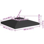 vidaXL Acoperiș de pavilion, 2 niveluri, negru, 3x3 m, 310 g/m² vidaXL Acoperiș de pavilion, 2 niveluri, negru, 3x3 m, 310 g/m²