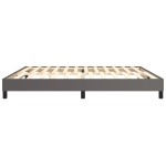 vidaXL Cadru de pat cu arcuri, gri, 200x200 cm, piele ecologică