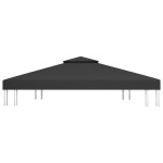 vidaXL Acoperiș de pavilion cu 2 niveluri, negru, 4x3 m, 310 g/m² vidaXL Acoperiș de pavilion cu 2 niveluri, negru, 4x3 m, 310 g/m²
