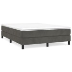 vidaXL Cadru de pat fără saltea, gri închis, 140x190 cm, catifea